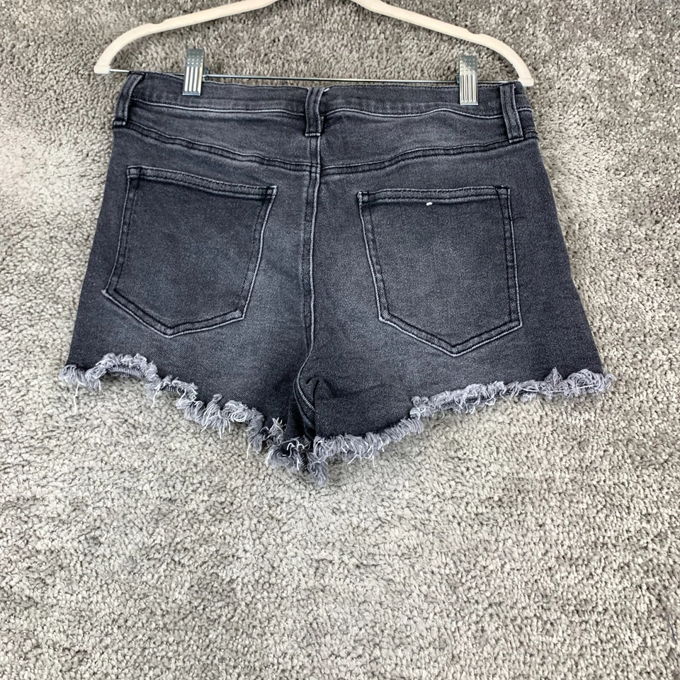 Celebrity Pink Cut-Off Short Women's Size 11/30 Black High Rise Raw Hem 5-Pocket - Image 3 of 4