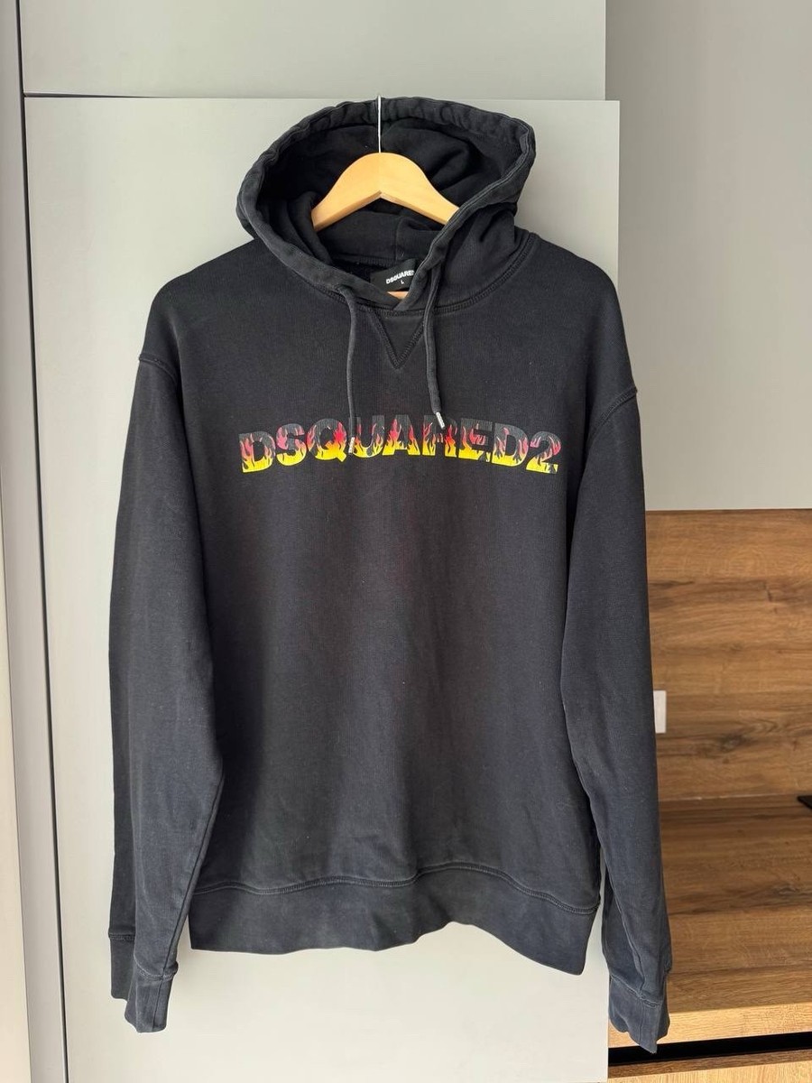 スウェット・トレーナー DSQUARED2 'D2 Flame' hoodie Black Dsquared2 Men's Flame Logo Hoodie - Black | eBay