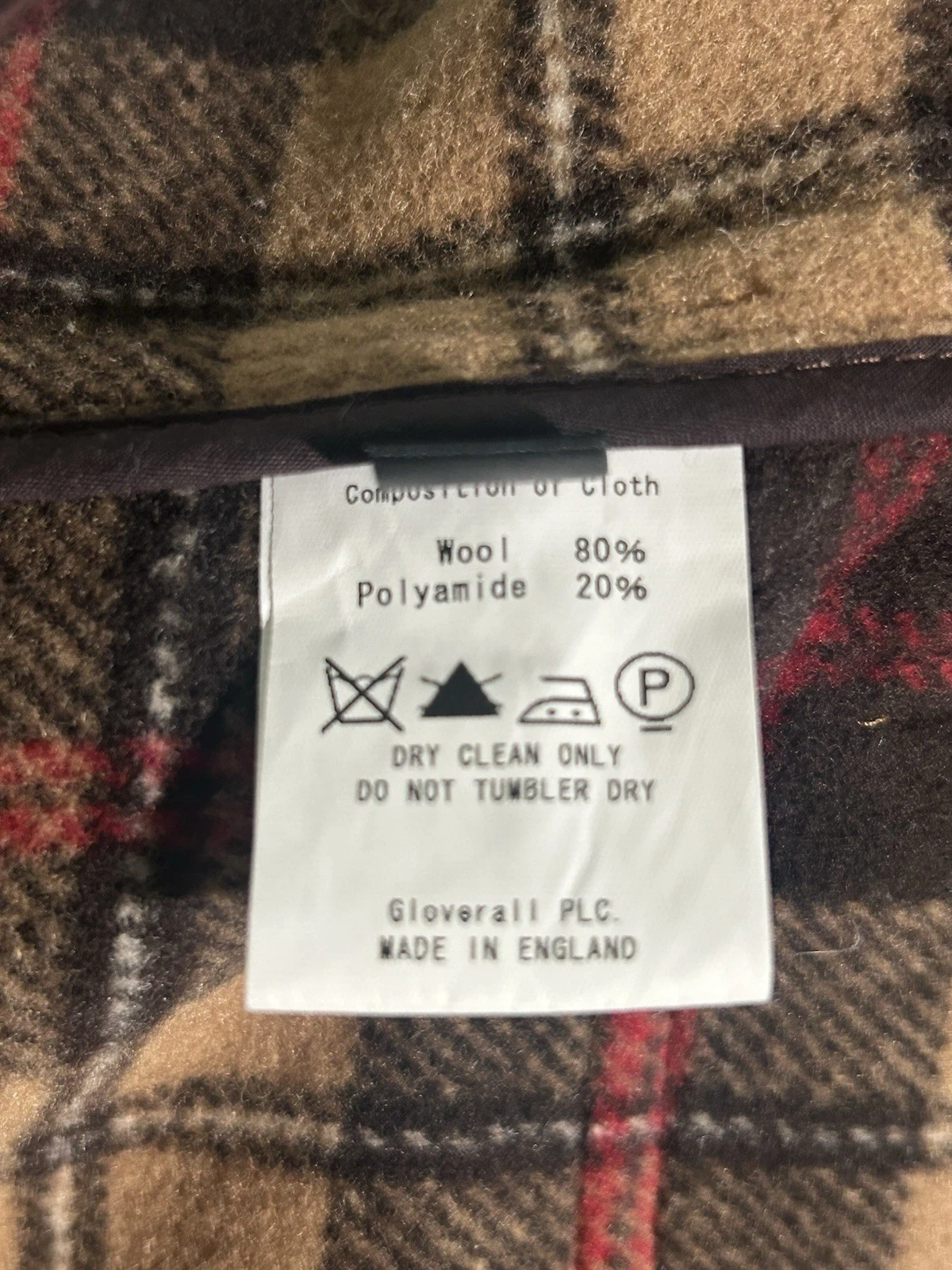 Gloverall Original Collection Camel Duffle Coat Wool Toggle Made England - product detail image 8