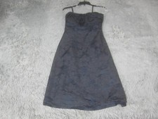 Ann Taylor Dress Womens 0 Blue Floral Jacquard Sweetheart A-Line Cocktail Knee