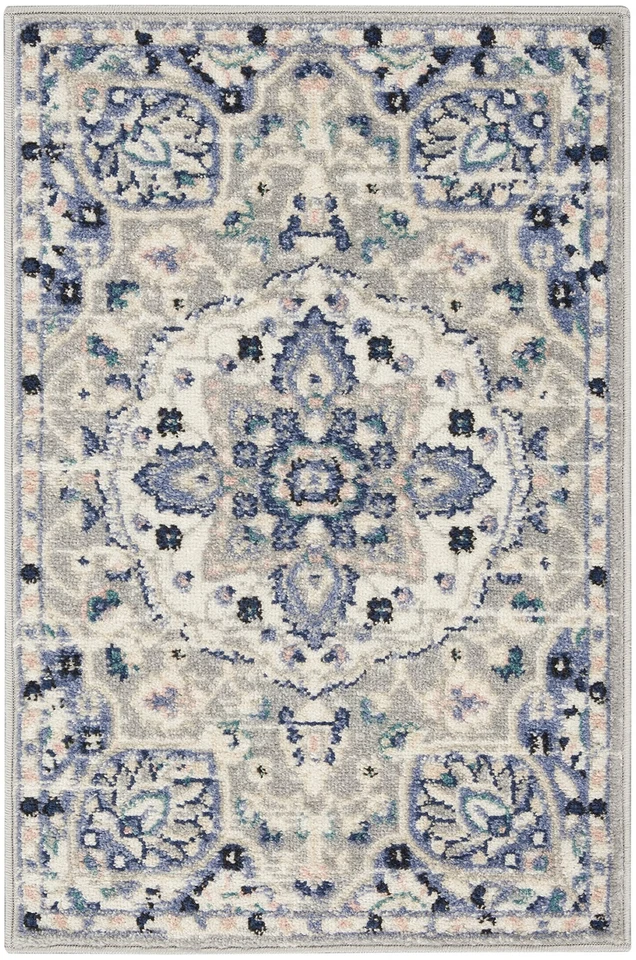 Home Passion Grey/Beige 1'10" x 2'10" Area -Rug, Farmhouse, Transitional, Bed... - Image 2 of 4