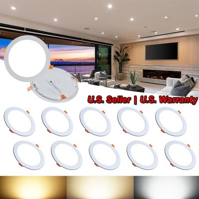 10 Pack 18W 8-Inch Round Natural White Canless LED Recessed Ceiling Panel Light