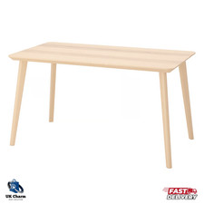 IKEA LISABO Dining Table Rectangular Kitchen Sturdy Ash Veneer Wood 140x78 cm