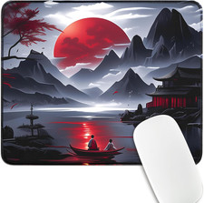 Small Gaming Mouse Pad, Anime Black Mousepad with Stitched Edges, Expanded Cool