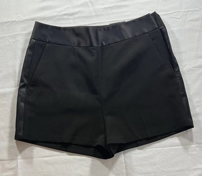 Express Black Chino Shorts Women's 8 Polyester Spandex Pockets Mid Rise