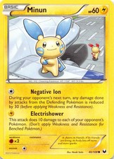 2012 POKEMON MINUN 40/108 COMMON DARK EXPLORERS MODERATELY PLAYED