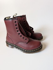Oxblood Cherry Red Dr. Martens 1460 Smooth Yellow Schnürsenkel UK 4 sehr guter Zustand