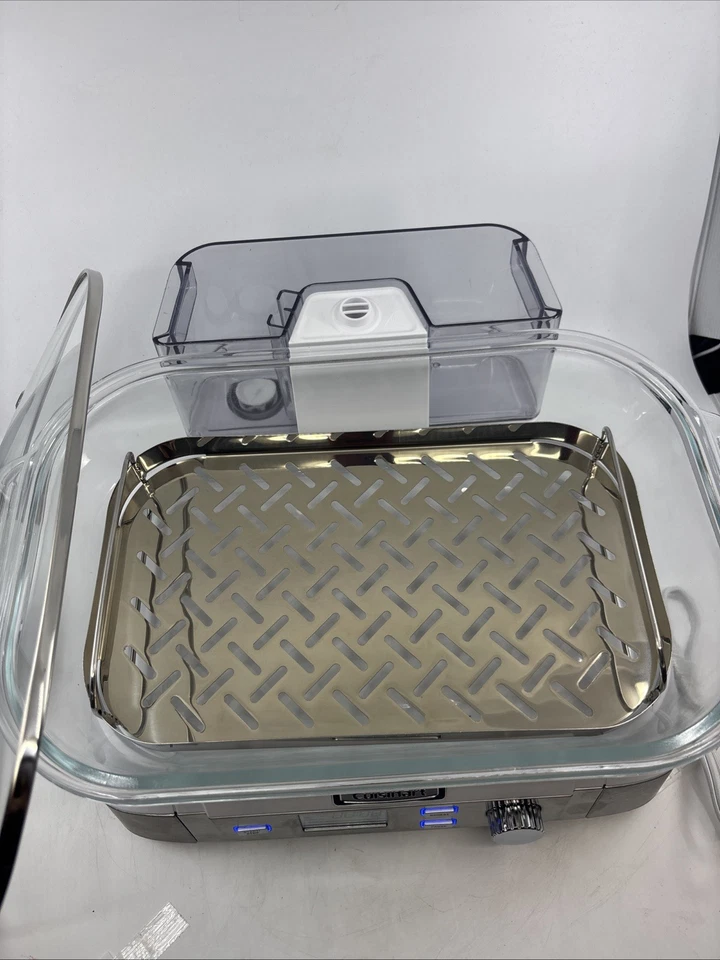 Cuisinart STM-1000 CookFresh Digital Glass Steamer White Stainless Steel - Image 4 of 4