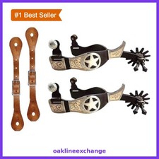 MORECP Horse Spurs Antique Brass Silver Western