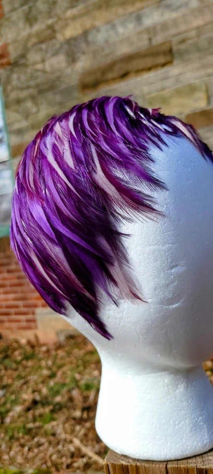 Diadema Fascinador Vintage Pluma Púrpura Julieta Gorra Medio Sombrero Sombrerería Foto 2 de 4