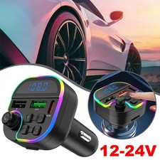 Car Bluetooth 5'0 FM Transmitter PD Type-C Dual USB 3'1A ,.;'/ F8W2