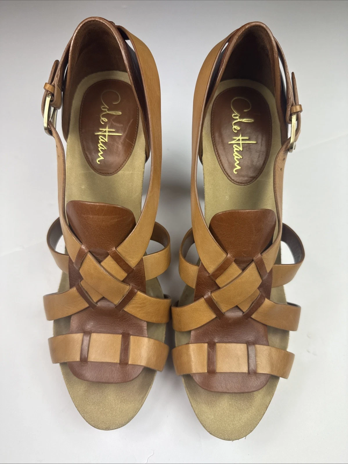 NIKE Tacchi donna Cole Haan marrone marrone marrone con cinturino in pelle taglia 9 5B