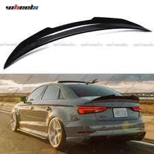 PSM Style Rear Trunk Spoiler Wing For 2014-2020 Audi A3 S3 Rs3 Sedan Gloss Black
