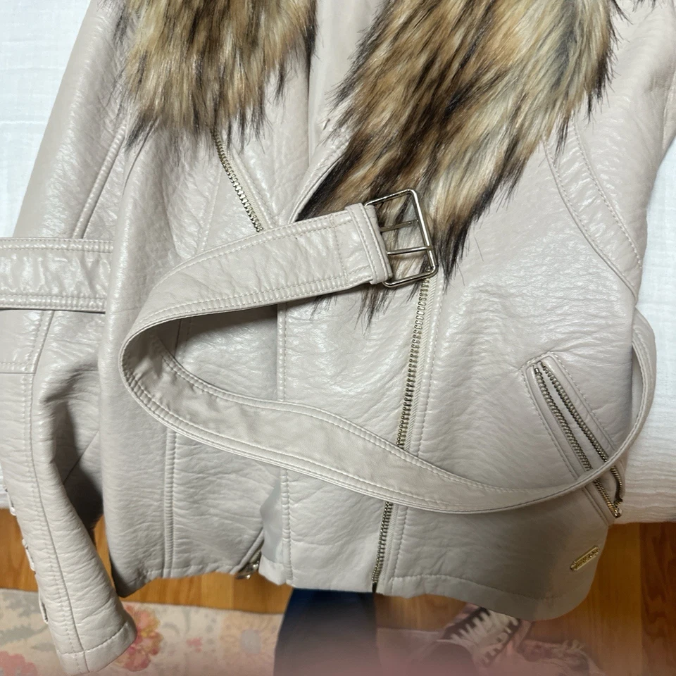 Abrigo Chaqueta Vintage Guess Cuero Genuino Gamuza Piel de Oveja Imitación Talla Mediana Foto 4 de 4