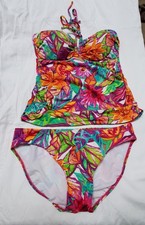 Lauren Ralph Lauren Floral Halter Tankini Bikini 2 Pc Swimsuit Women's Size 10