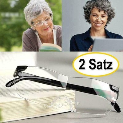 2 Set Vergrößerungsbrille Etui 160% DPT Lupenbrille Lesebrillen Lesehilfe DHL