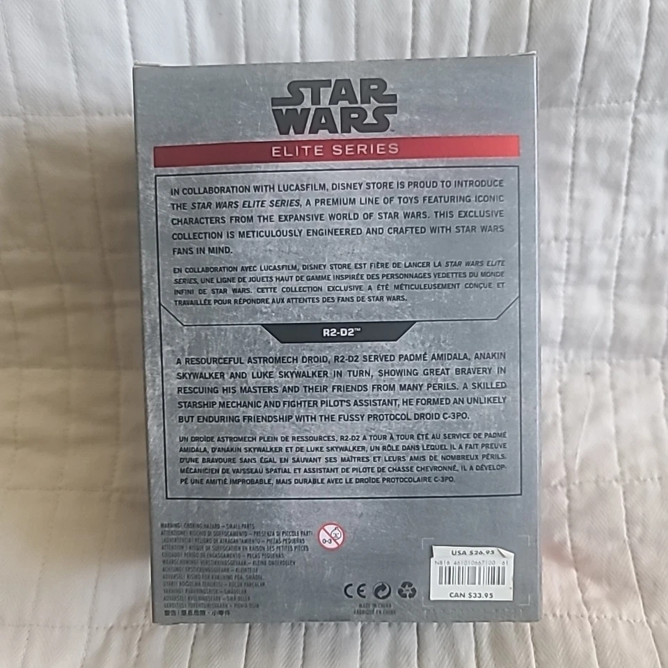 Figura de acción Die Cast Star Wars R2-D2 Elite Series exclusiva de Disney Store Foto 3 de 4