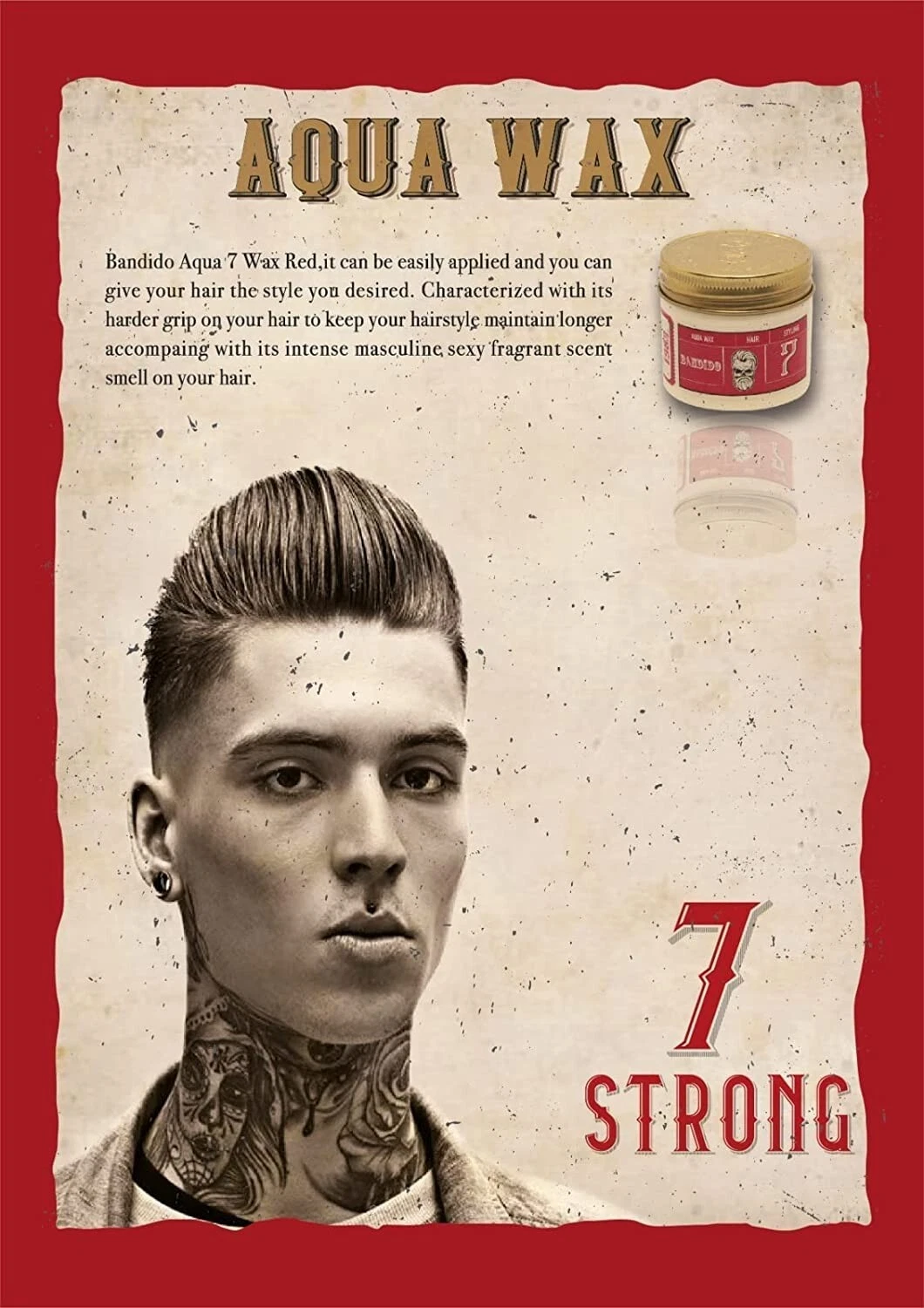 Bandido Hair Styling Aqua Wax | Strong Hold | No7 Red 125 ml ( Pack Of 2 ) - Picture 7 of 15