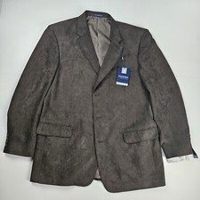 Stafford Blazer Men's 46 Brown Classic Fit Single Vented 3 Button Notch New
