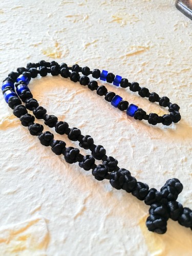 50 Azul negro KOMBOSKINI, Cuerda de oración oriental religiosa Regalo espiritual - Imagen 7 de 10