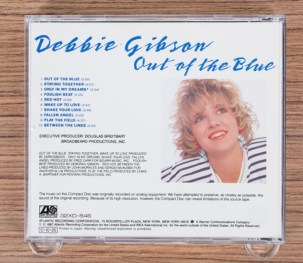 Debbie Gibson - Out Of The Blue CD (Japan 1987 Atlantic Debbie Gibson - Out Of The Blue CD (Japan 1987 Atlantic
