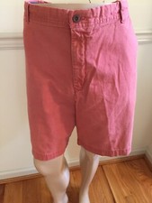 Men's IZOD 4 pocket Twill Shorts 42 X9 Cotton Light Red Darker Pink Flat Front