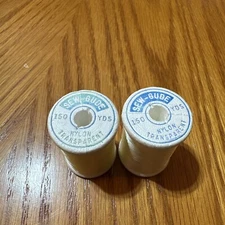 2 Vintage Gudebrod Sew-Gude Nylon Transparent Thread 150 Yd Spools