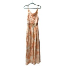 NEW Boston Proper Braided Strappy Maxi Peach Boho Lined Dress - Size 12