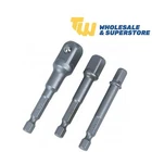 BlueSpot 3pc Drill Socket Adaptor Hex Drive ¼” 3/8” 1/2” Drive Socket Heavy Duty