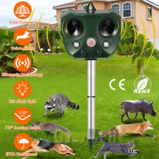 NEW Ultrasonic Solar Cat Dog Repellent Fox Pest Scarer Deterrent Repeller Garden