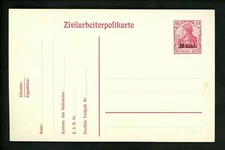 Postal Stationery Germany H&G #I27 Military & Occupation postal card 1917 France