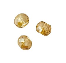 10 Gem Cut Crystals Champagne AB 9x8mm Faceted Barrel Squat Round Rondelle Beads