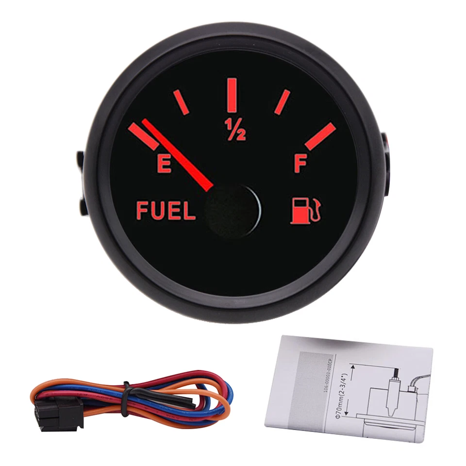 52mm Black Fuel Level Gauge 240-33ohm For Motorcycles Boat Car Truck ATV SUV - Image 2 of 4