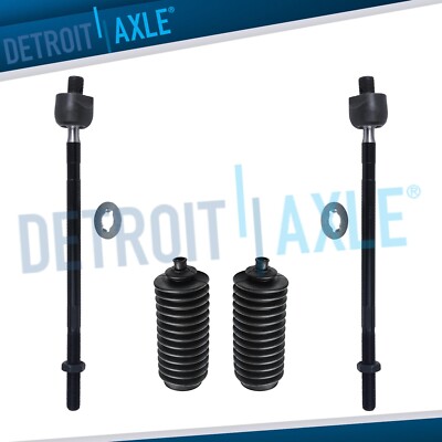 2 NEW Inner Tie Rod End + 2 Rack & Pinion Boots for Talon Eclipse Laser Vista