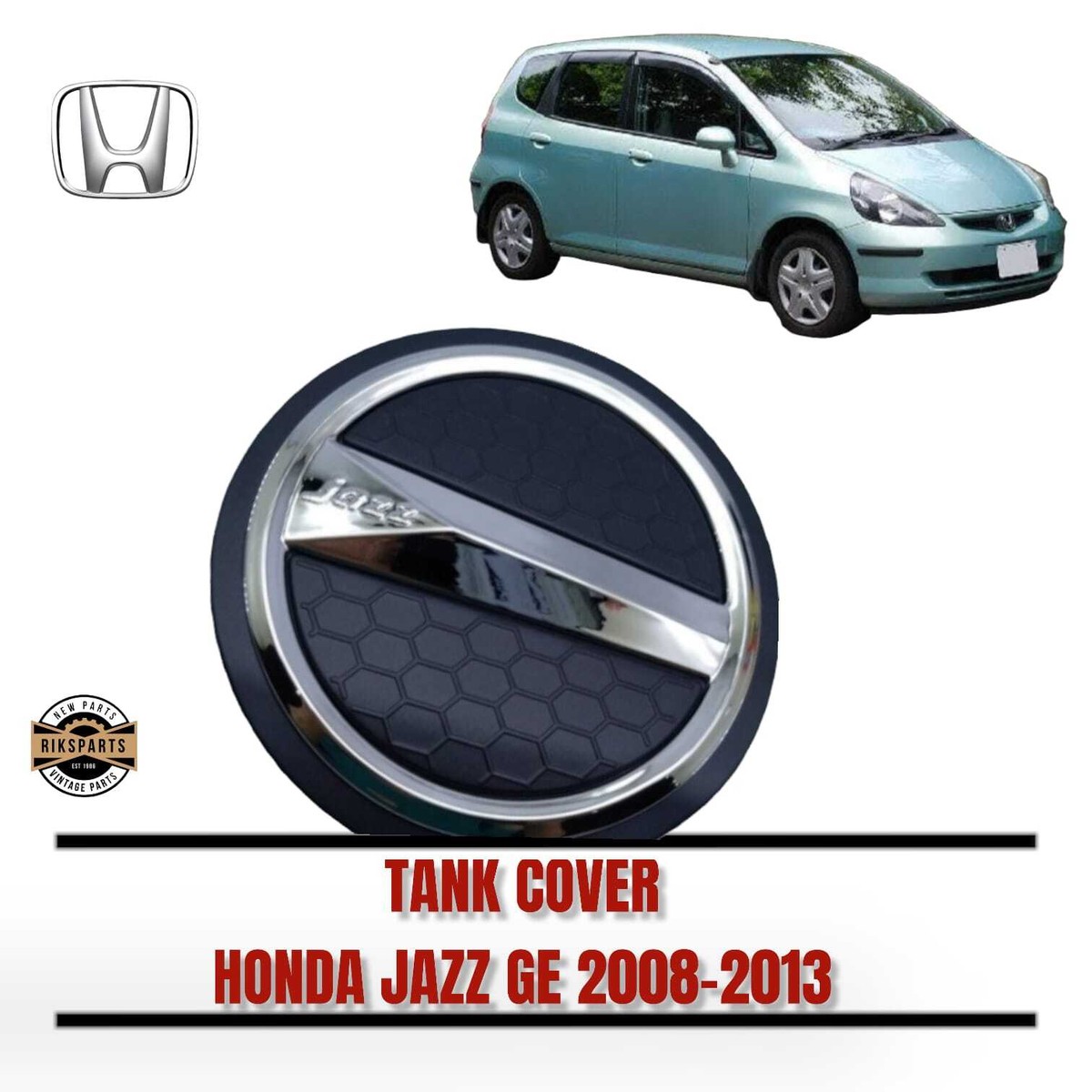 Honda Jazz Fit GE 2008-2013 Fuel Tank Cap Cover Black Chrome | eBay