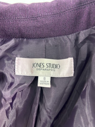 Jones Studio Separates Womens Size 8 Purple Blazer Jacket Lined Career - Picture 3 of 9