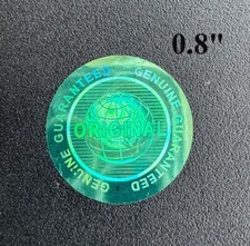 100 GREEN ROUND HOLOGRAM SECURITY WARRANTY LABELS STICKERS 0.8"
