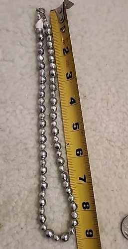 Beautiful 1960s Faux Baroque Pearl Necklace 18 Inch Light Gray / Silver Color - Picture 10 of 10