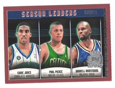 2000 Topps Tipoff Eddie Jones Paul Pierce Darrell Armstrong Celtics Hornets Magi