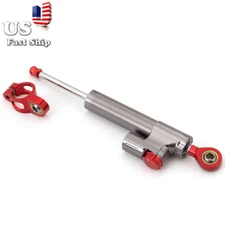 FXCNC Gray+Red Steering Stabilizer Damper For CBR1000 CBR929RR CB1300 CBR600RR