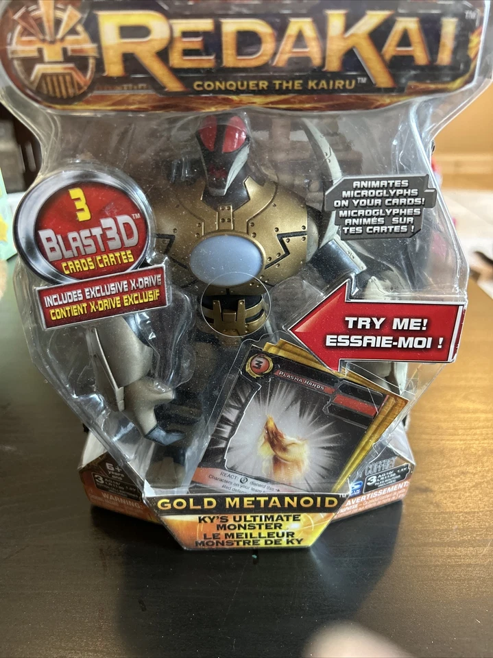 Redakai Action Figure GOLD METANOID Rare Big USA Exclusive X-Drive Card 2011 - Image 2 of 4