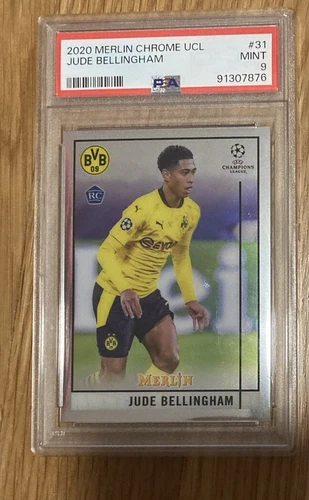 2020-21 Topps Merlin Chrome UCL #31 Jude Bellingham RC PSA 9 Mint Rookie