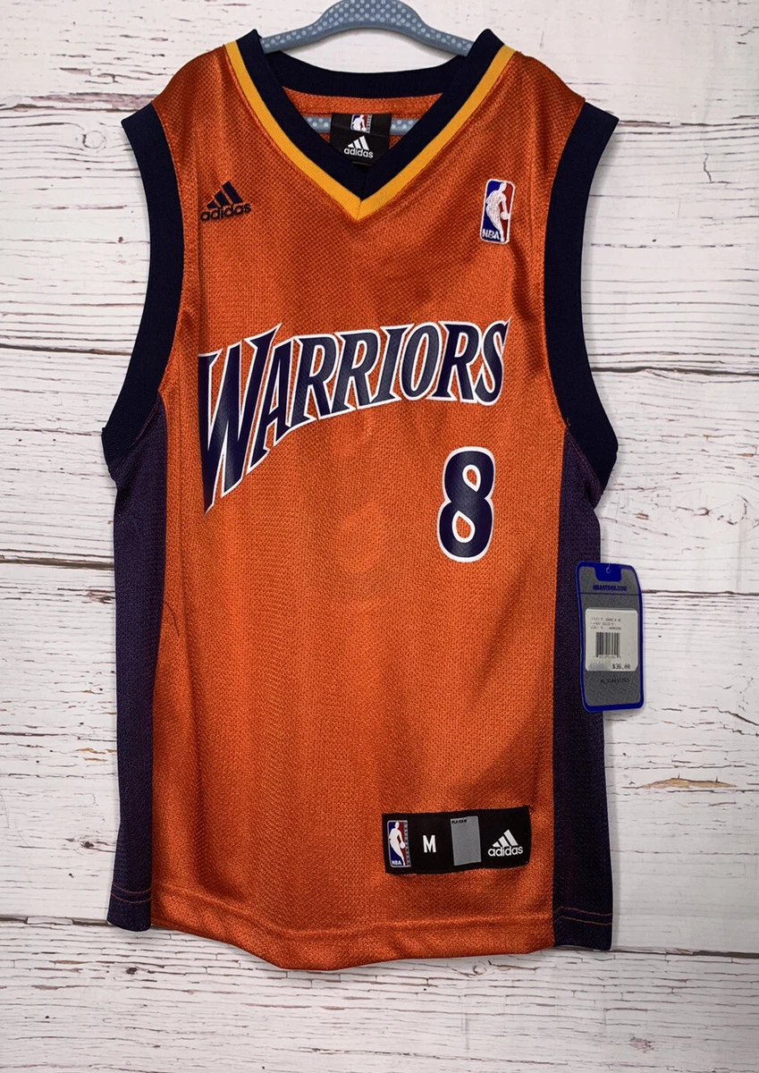 NWT Vintage Golden State Warriors Jersey Adidas Boy Sz 10-12 Medium Orange  Ellis