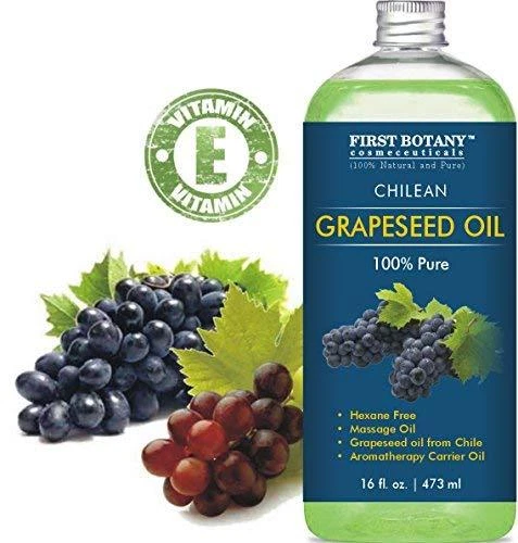 100% Pure Chilean GrapeSeed Oil 16 fl. oz - The Best Emollient for Softer Skin, 