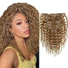 Lacer 3B 3C Curly Clip in Hair Extensions Real Human Hair Jerry Curly Clip ins