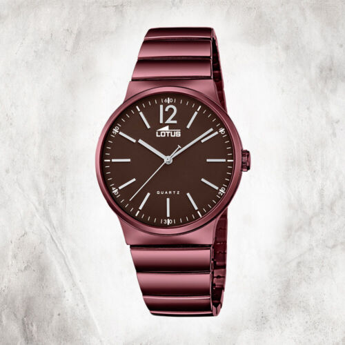 Lotus acero reloj para hombres L18468/1 reloj de pulsera berenjena púrpura minimalista UL18468/1 - Imagen 1 de 6