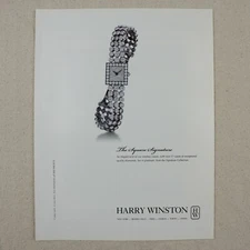 Vintage Harry Winston Watch Print Ad 2000 Paper Magazine Clipping Retro Fashion