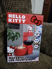 Sanrio Hello Kitty Waterfall LED Fountain Soothing Sounds Ambient Light HTF