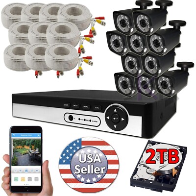Sikker 16 Channel DVR recorder 10pcs 1080P BNC analog AHD Camera Security System