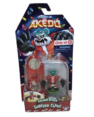 Legends of Akedo Holiday Attack Shreddy Claws Mini Battling Action Figure